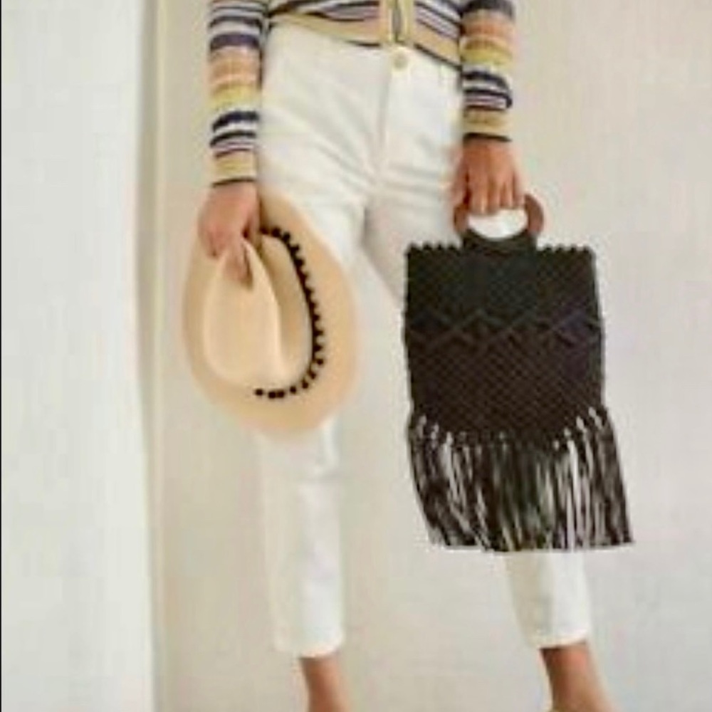 Free People Danielle Nicole Black Macrame Fringe … - image 3